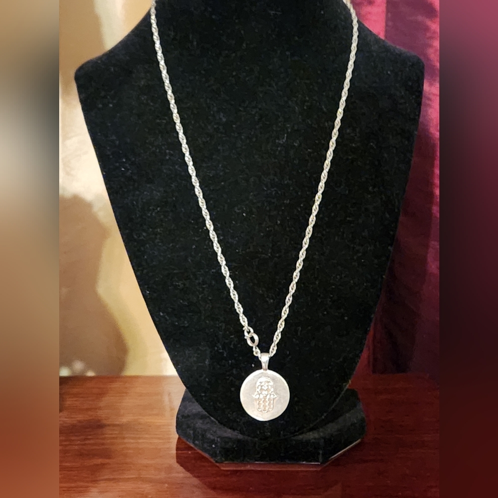 Hamsa 925 Sterling Silver Pendant Necklace